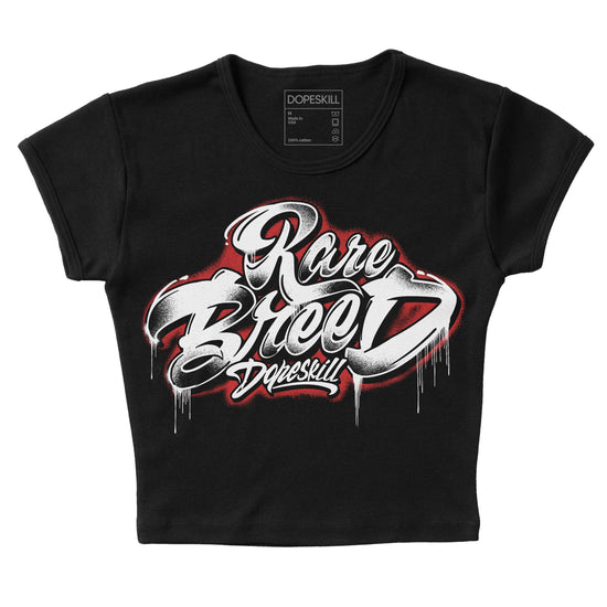 Jordan 1 High OG “Black/White” DopeSkill Women's Crop Top Rare Breed Type Graphic Streetwear - Black