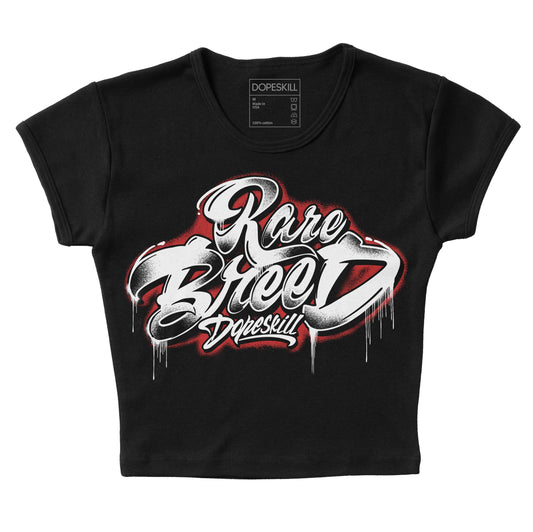 Jordan 1 High OG “Black/White” DopeSkill Women's Crop Top Rare Breed Type Graphic Streetwear - Black