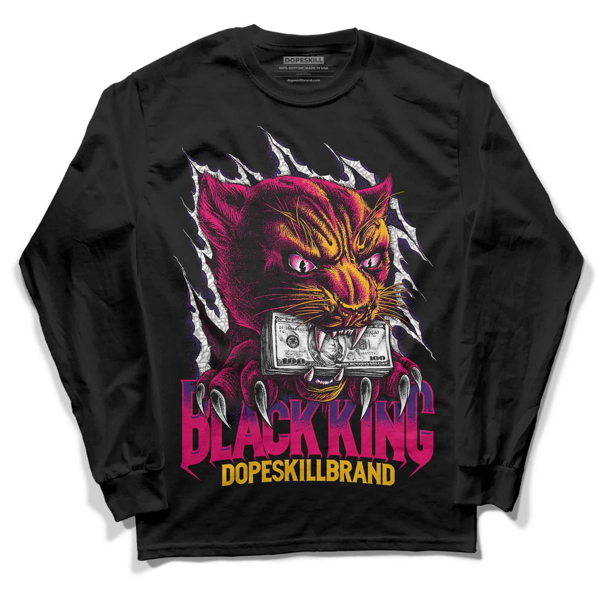 Jordan 3 Retro SP J Balvin Medellín Sunset DopeSkill Long Sleeve T-Shirt Black King Graphic Streetwear - Black