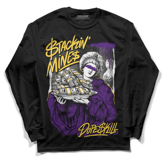 Jordan 12 “Field Purple” DopeSkill Long Sleeve T-Shirt Stackin Mines Graphic Streetwear - Black