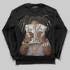Harris Tweed x Dunk Low Denim Turquoise and Baroque Brown DopeSkill Long Sleeve T-Shirt Rich Youth Graphic Streetwear - Black