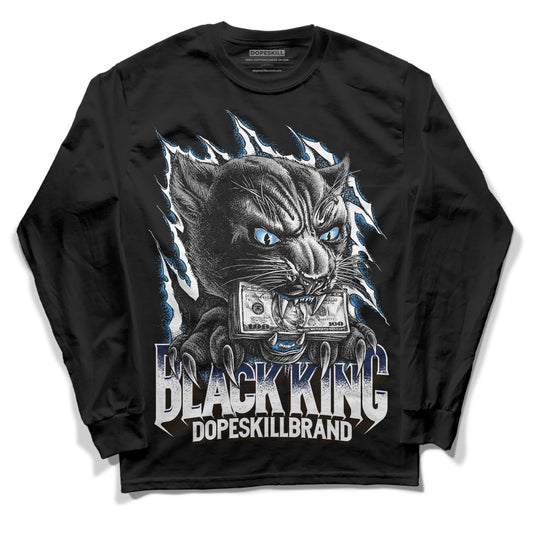 Jordan 3 "Midnight Navy" DopeSkill Long Sleeve T-Shirt Black King Graphic Streetwear - Black