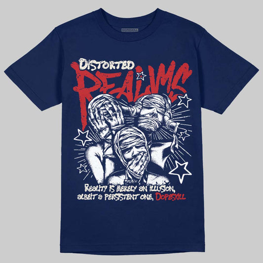 Jordan 11 “Rare Air” DopeSkill T-Shirt Distorted Realms Graphic Streetwear - navy