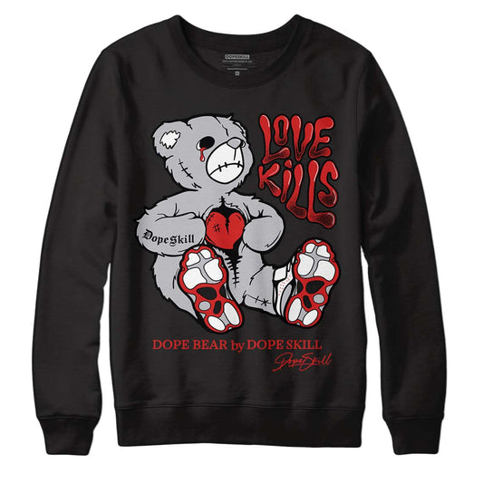Jordan 13 "Wolf Grey" DopeSkill Sweatshirt Love Kills Graphic Steetwear - Black