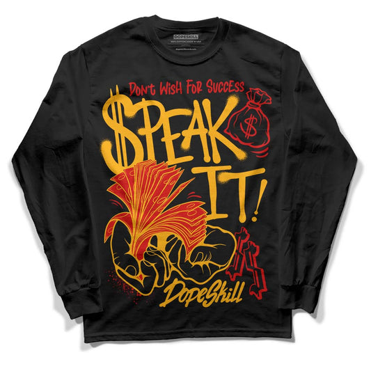 Jordan 7 Citrus DopeSkill Long Sleeve T-Shirt Speak It Graphic Streetwear - Black