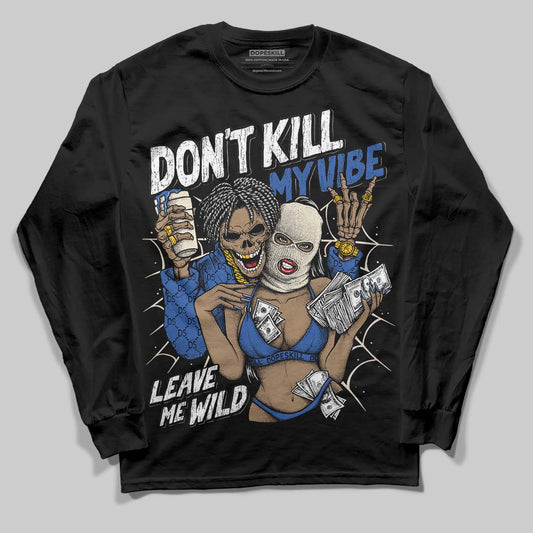 Jordan 1 Low Travis Scott x Fragment DopeSkill Long Sleeve T-Shirt Don't Kill My Vibe Graphic Streetwear - Black