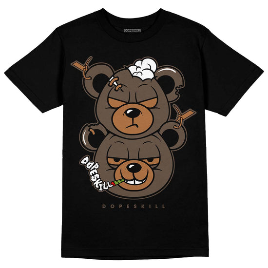 Jordan 1 Retro High OG Palomino DopeSkill T-Shirt New Double Bear Graphic Streetwear - Black