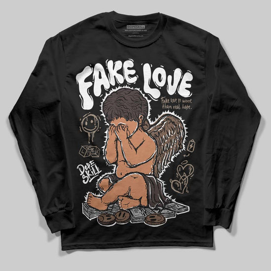 SoleFly x Air Jordan 12 Retro SP 'Cafecito/Baroque Brown' DopeSkill Long Sleeve T-Shirt False Love Graphic Streetwear - Black