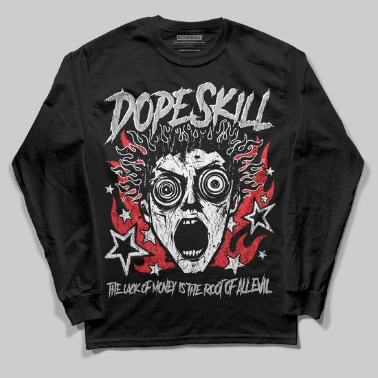 Grey Sneakers DopeSkill Long Sleeve T-Shirt Root of Evil Graphic Streetwear - black