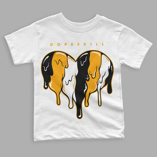 Jordan 1 High Yellow Toe DopeSkill Toddler Kids T-shirt Slime Drip Heart Graphic Streetwear - White 