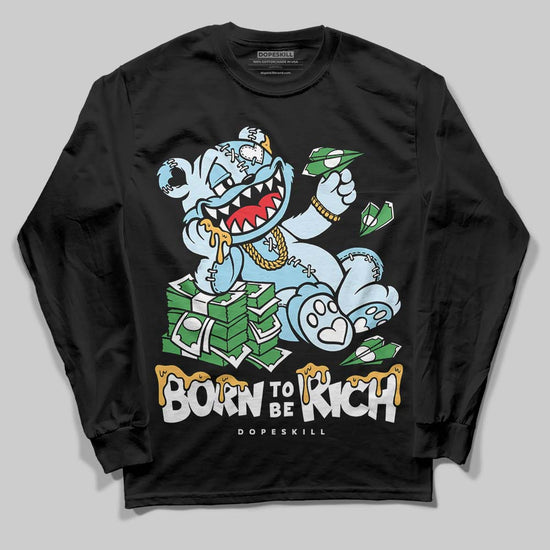 Vans Knu Stack Vintage Satin Dream Blue DopeSkill Long Sleeve T-Shirt Born To Be Rich Graphic Streetwear - Black