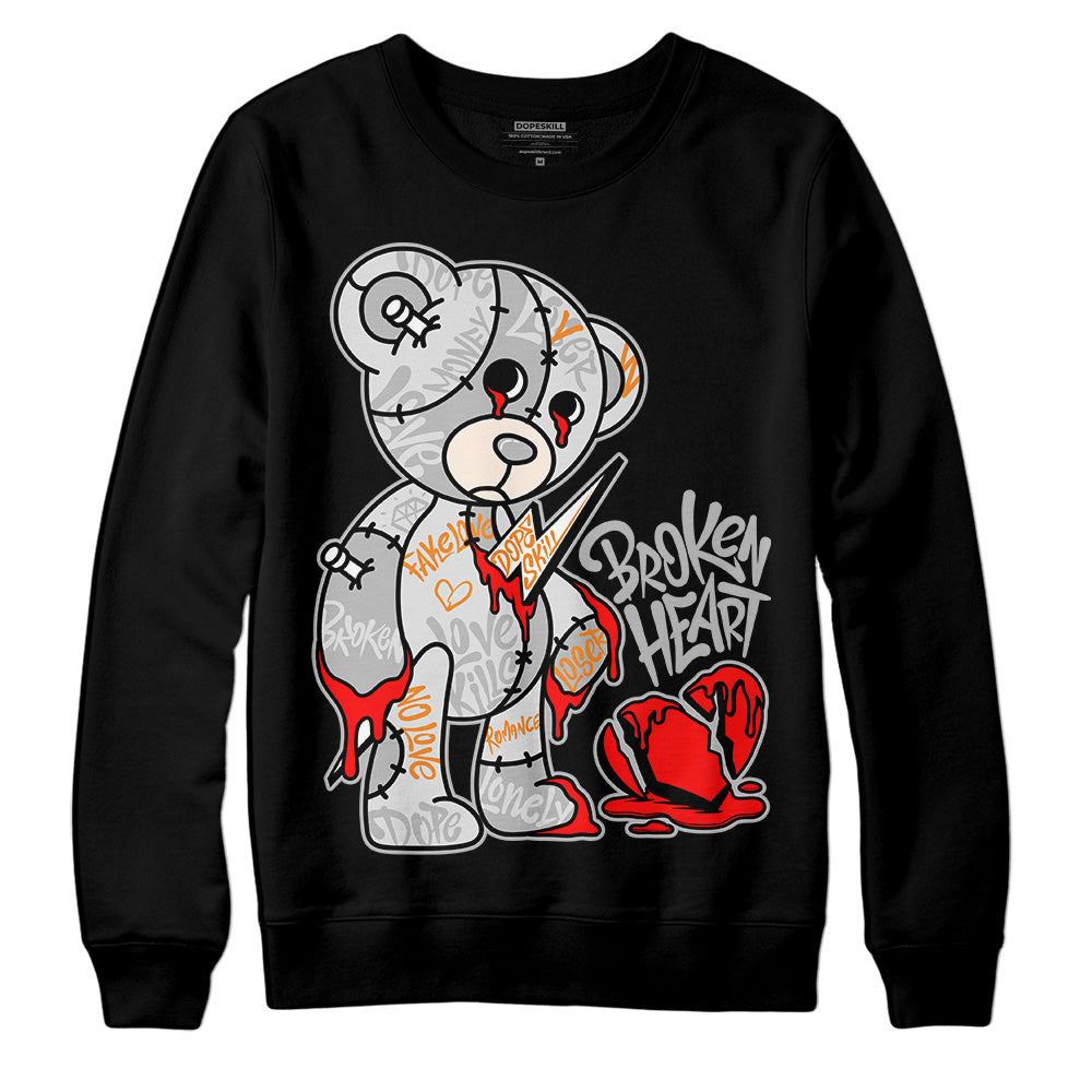 Dunk Low Cool Grey DopeSkill Sweatshirt Broken Heart Graphic Streetwear - Black