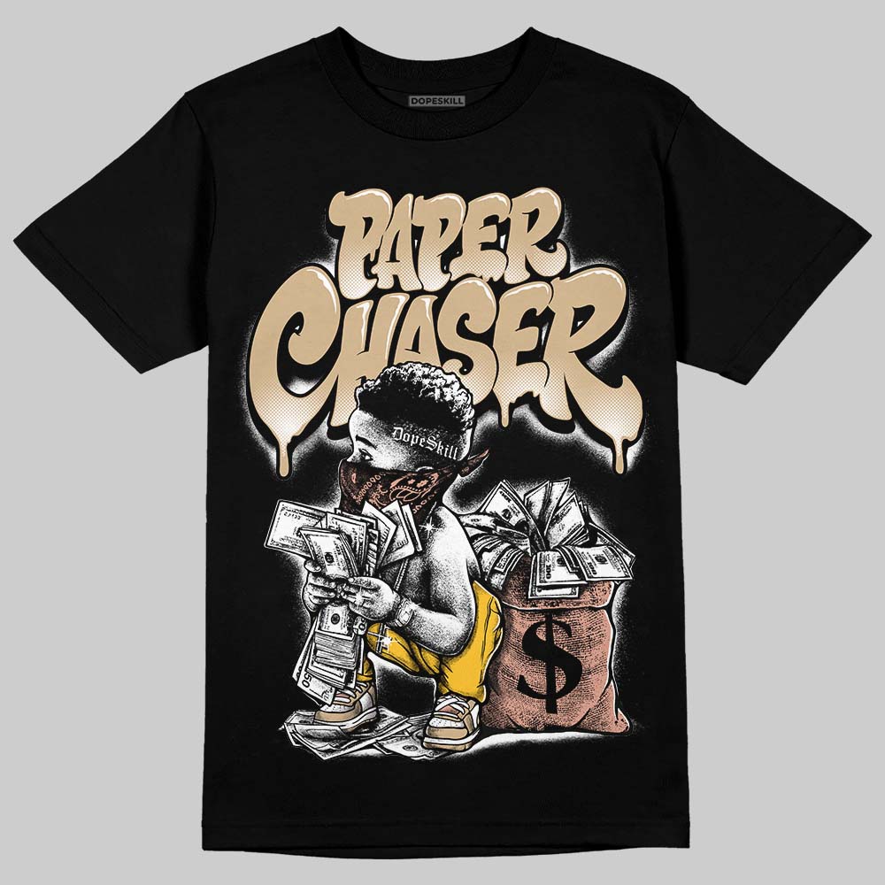 TAN Sneakers DopeSkill T-Shirt Paper Chaser Boy Graphic Streetwear - Black