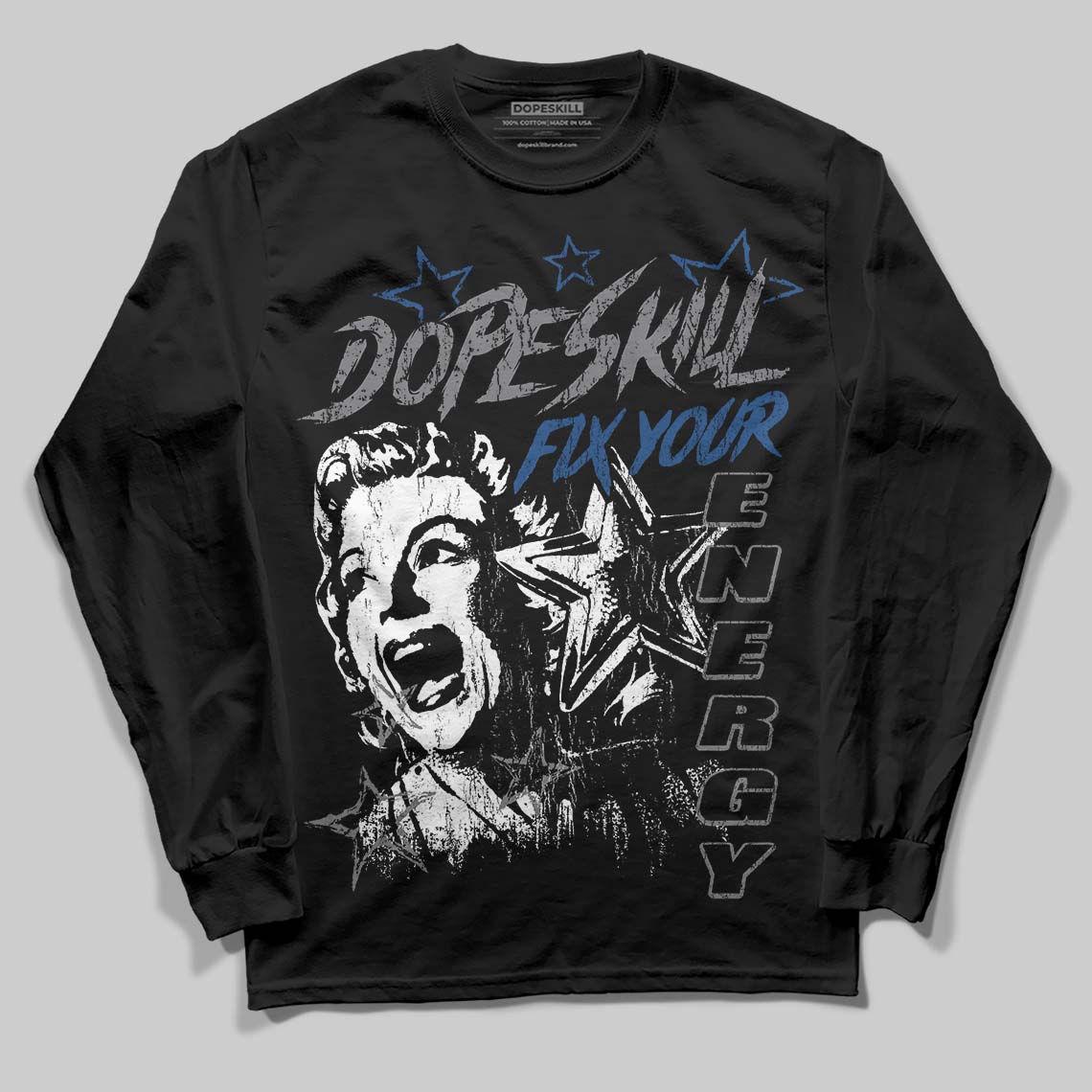 Jordan 9 Retro 'Flint Grey' 2026 DopeSkill Long Sleeve T-Shirt Fix Your Energy Graphic Streetwear - Black