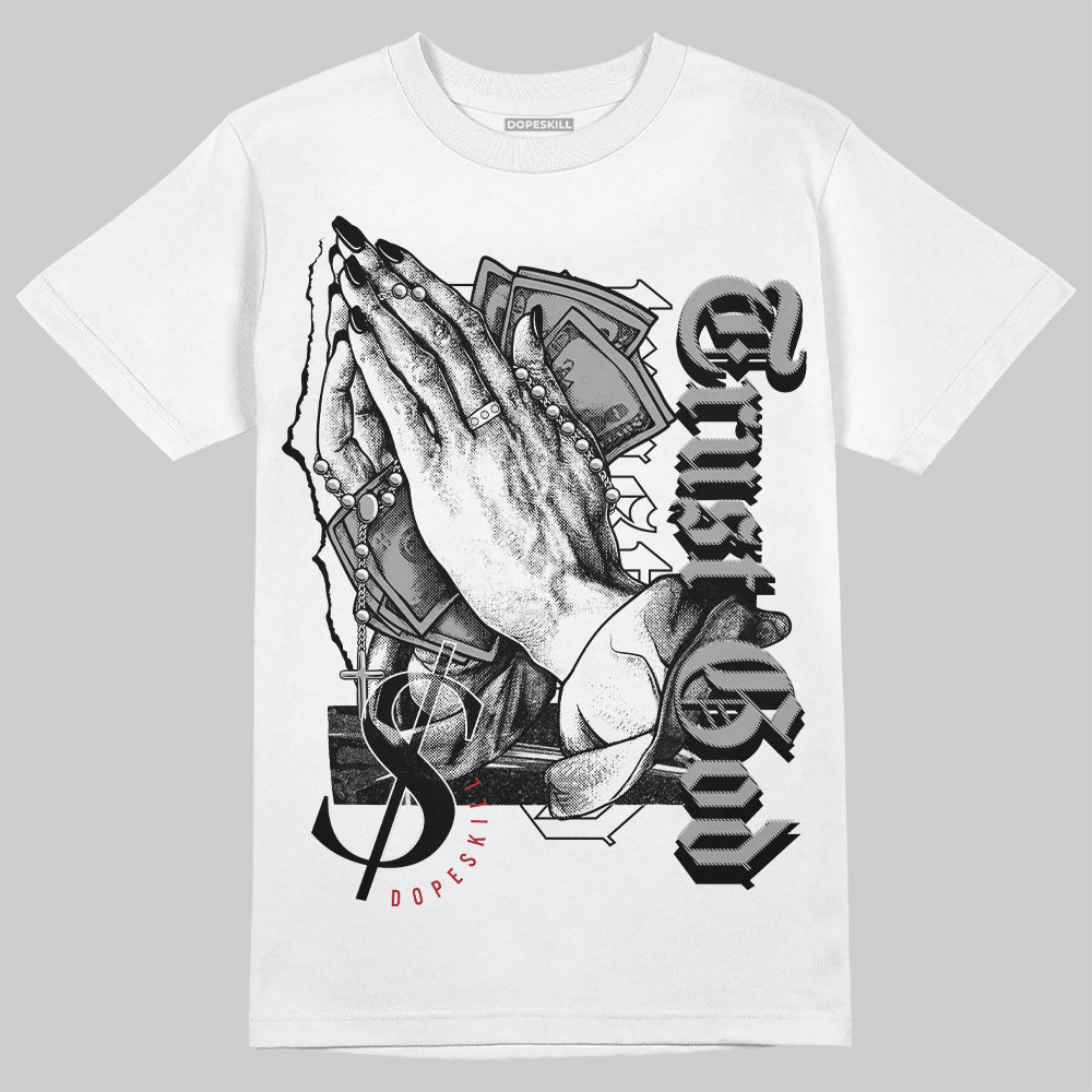 Jordan 14 "Black/White" DopeSkill T-Shirt Trust God Graphic Streetwear - White