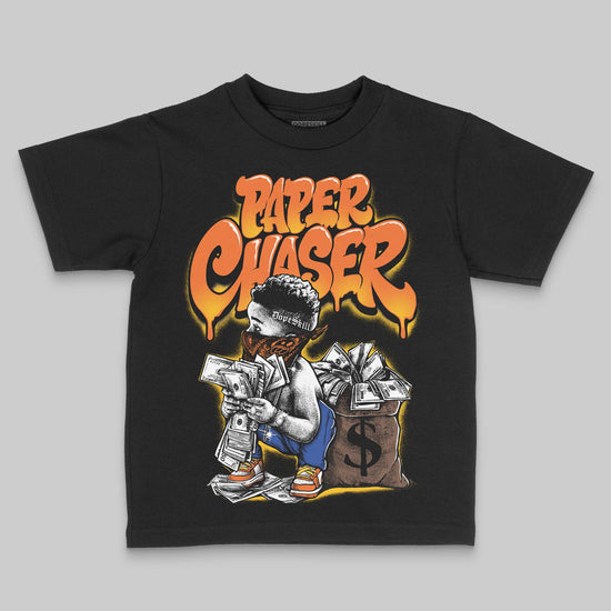 Orange, Black and White Sneakers DopeSkill Toddler Kids T-shirt Paper Chaser Boy Graphic Streetwear - Black 