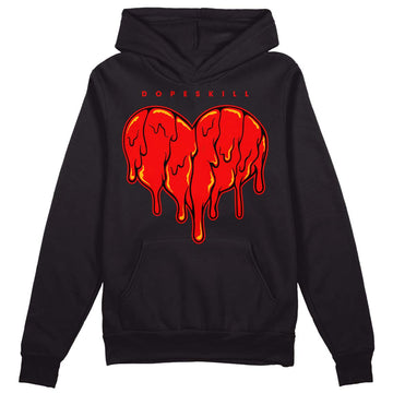 Red Sneakers DopeSkill Hoodie Sweatshirt Slime Drip Heart Graphic Streetwear - Black