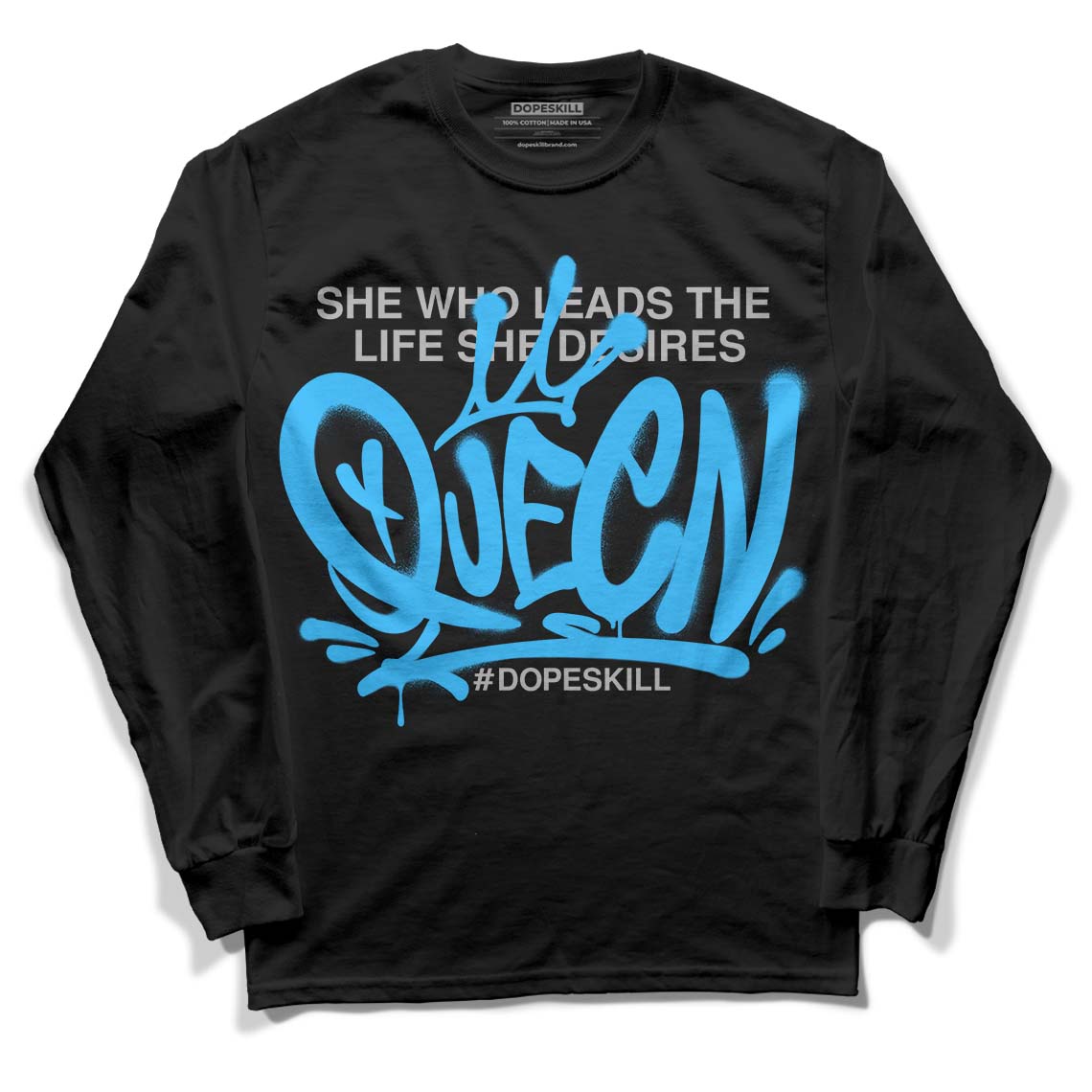 Jordan 2 Low "University Blue" DopeSkill Long Sleeve T-Shirt Queen Graphic Streetwear - Black