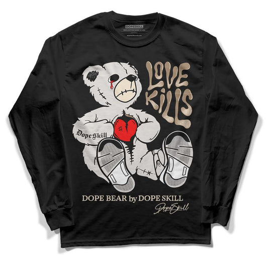 Jordan 5 SE “Sail” DopeSkill Long Sleeve T-Shirt Love Kills Graphic Streetwear - Black