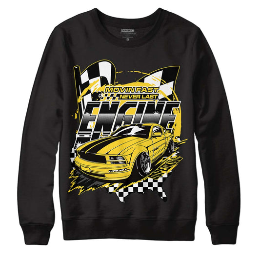 Jordan 4 Tour Yellow Thunder DopeSkill Sweatshirt ENGINE Tshirt Graphic Streetwear - Black