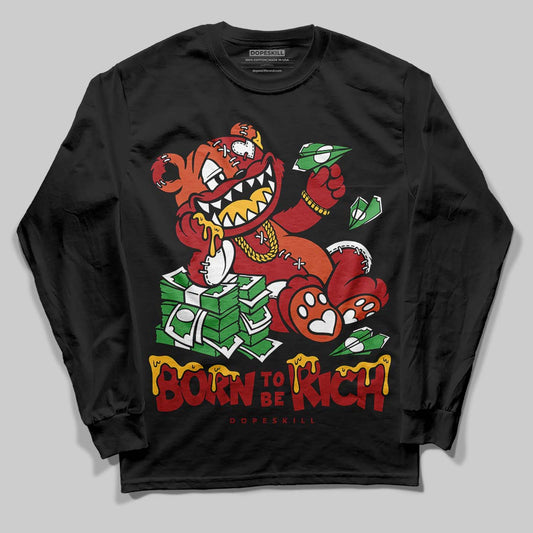 Nigel Sylvester x Air Jordan 4 ‘Brick by Brick’ DopeSkill Long Sleeve T-Shirt Born To Be Rich Graphic Streetwear - Black