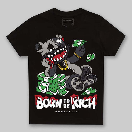 Jordan 3 Retro Black Cat DopeSkill Toddler Kids T-shirt Born To Be Rich Graphic Streetwear - Black