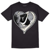 Jordan 1 Retro Low OG Black Cement DopeSkill T-Shirt Heart Jordan 1 Graphic Streetwear - Black