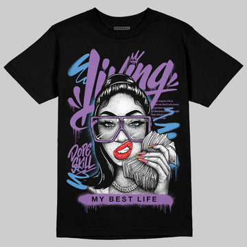 PURPLE Sneakers DopeSkill T-Shirt Living My Best Life Graphic Streetwear - black