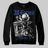 Royal Blue Sneakers DopeSkill Sweatshirt All Earned Graphic Streetwear - Black