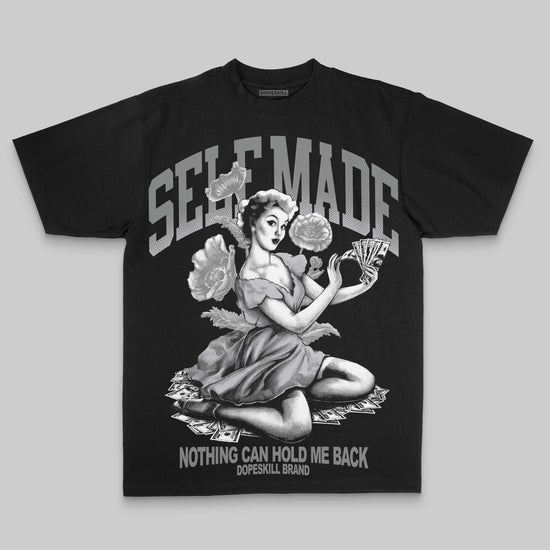 Grey Oversize Print Self Made DopeSkill Graphic Premium T-shirt Streetwear - Black