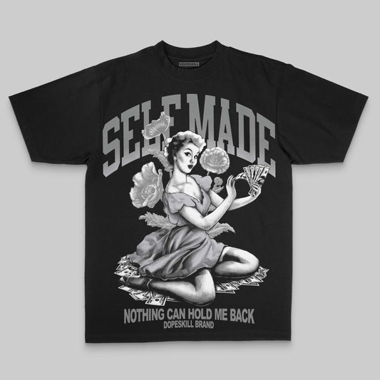 Grey Oversize Print Self Made DopeSkill Graphic Premium T-shirt Streetwear - Black