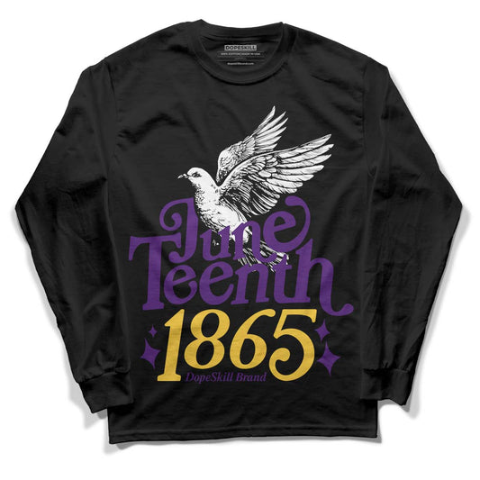 Jordan 12 “Field Purple” DopeSkill Long Sleeve T-Shirt Juneteenth 1865 Graphic Streetwear - Black