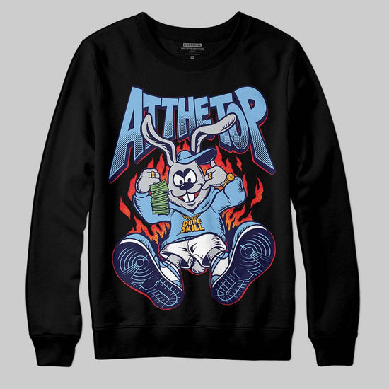 University Blue Sneakers DopeSkill Sweatshirt At The Top Graphic Streetwear - Black