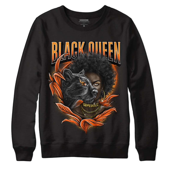 Jordan 12 Retro Brilliant Orange DopeSkill Sweatshirt New Black Queen Graphic Streetwear - Black