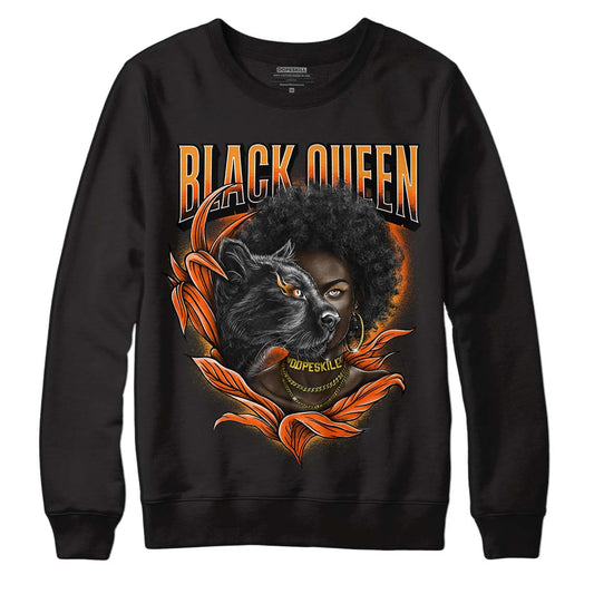 Jordan 12 Retro Brilliant Orange DopeSkill Sweatshirt New Black Queen Graphic Streetwear - Black