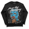 Jordan 2 Low "University Blue" DopeSkill Long Sleeve T-Shirt Never Stop Hustling Graphic Streetwear - Black