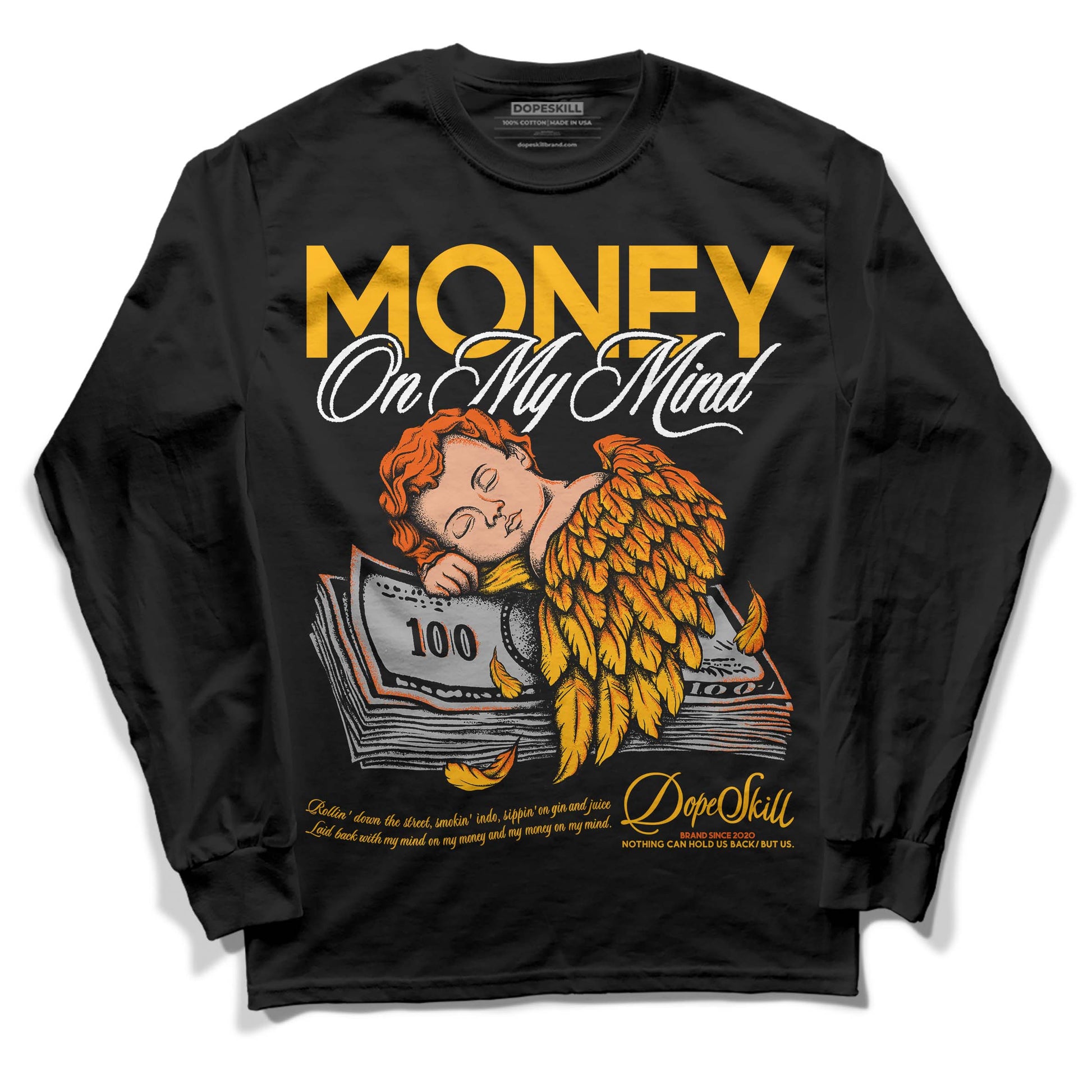 Dunk Low Championship Goldenrod (2021) DopeSkill Long Sleeve T-Shirt MOMM Graphic Streetwear - Black