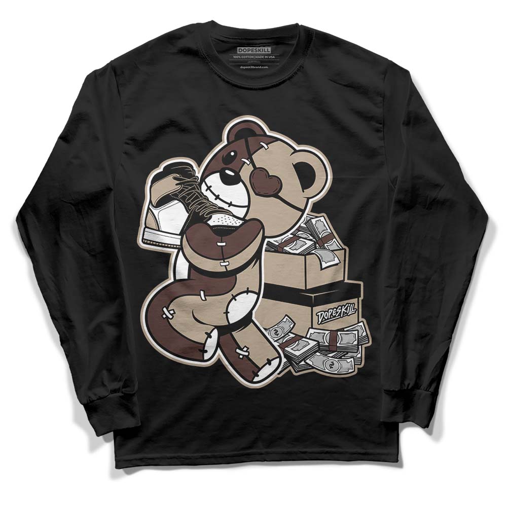 Jordan 1 High OG “Latte” DopeSkill Long Sleeve T-Shirt Bear Steals Sneaker Graphic Streetwear - Black