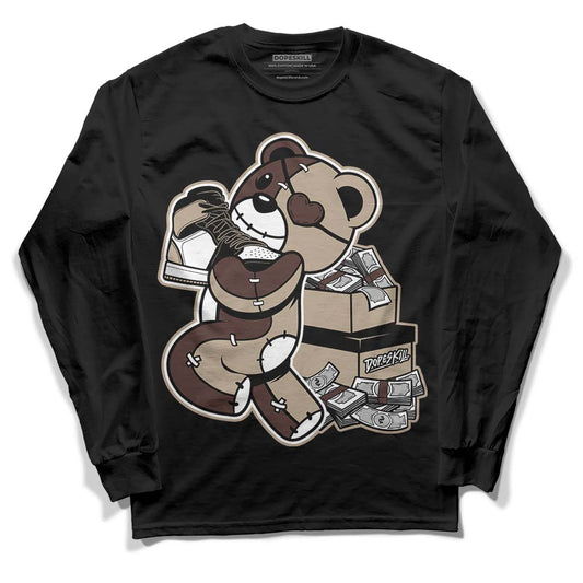 Jordan 1 High OG “Latte” DopeSkill Long Sleeve T-Shirt Bear Steals Sneaker Graphic Streetwear - Black