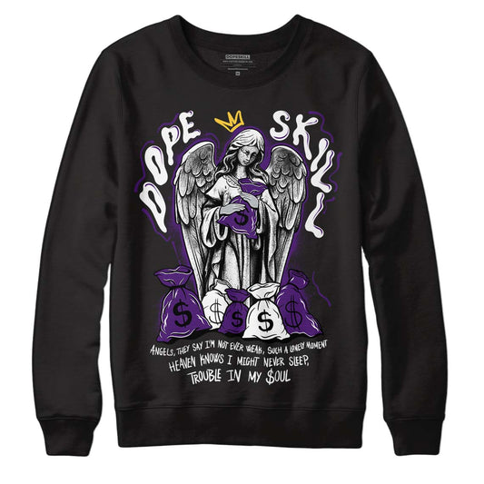 Jordan 12 “Field Purple” DopeSkill Sweatshirt Angels Graphic Streetwear - Black