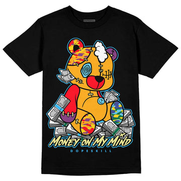 Jordan 1 Mid GS 'Six Championships' DopeSkill T-Shirt MOMM Bear Graphic Streetwear - Black