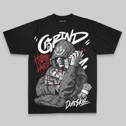 Grey Oversize Print Grind Pray DopeSkill Graphic Premium T-shirt Streetwear - Black