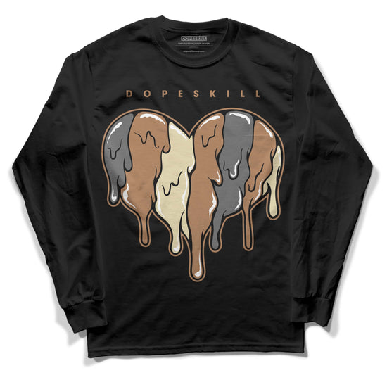 Jordan 6 WMNS Gore-Tex Brown Kelp DopeSkill Long Sleeve T-Shirt Slime Drip Heart Graphic Streetwear - Black