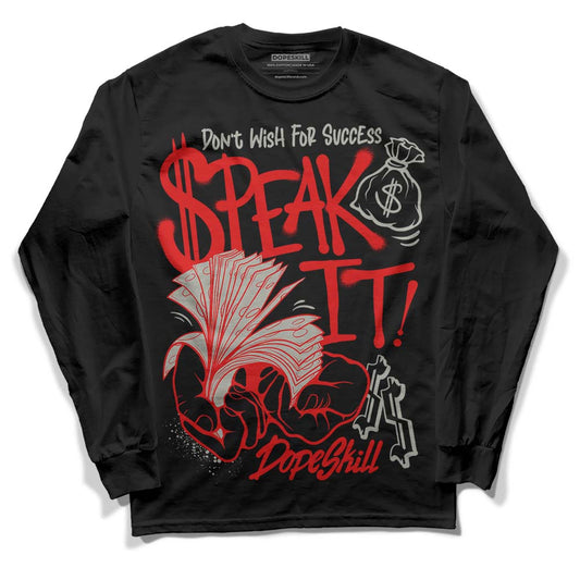 Jordan 3 Fire Red DopeSkill Long Sleeve T-Shirt Speak It Graphic Streetwear - Black