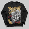 Jordan 12 Retro 'Taxi' 2025 DopeSkill Long Sleeve T-Shirt Pocket Change Graphic Streetwear - Black