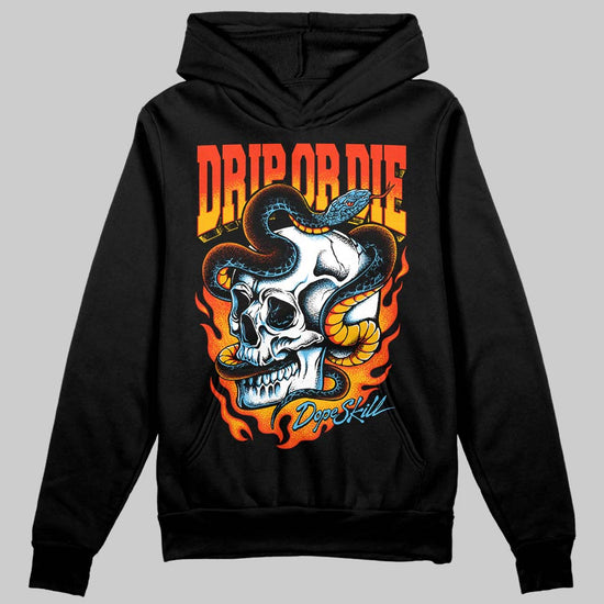 Black and White Sneakers DopeSkill Hoodie Drip or Die Graphic Streetwear - Black