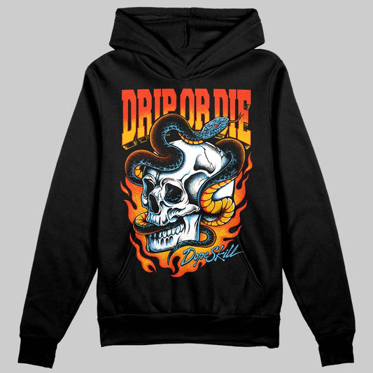 Black and White Sneakers DopeSkill Hoodie Drip or Die Graphic Streetwear - Black