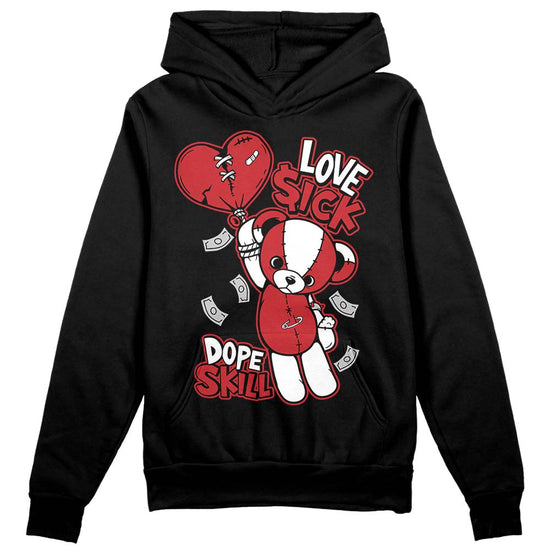 Jordan 12 “Red Taxi” DopeSkill Hoodie Sweatshirt Love Sick Graphic Streetwear - Black