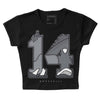 Jordan 14 Retro 'Stealth' DopeSkill Women's Crop Top No.14 Graphic Streetwear - Black