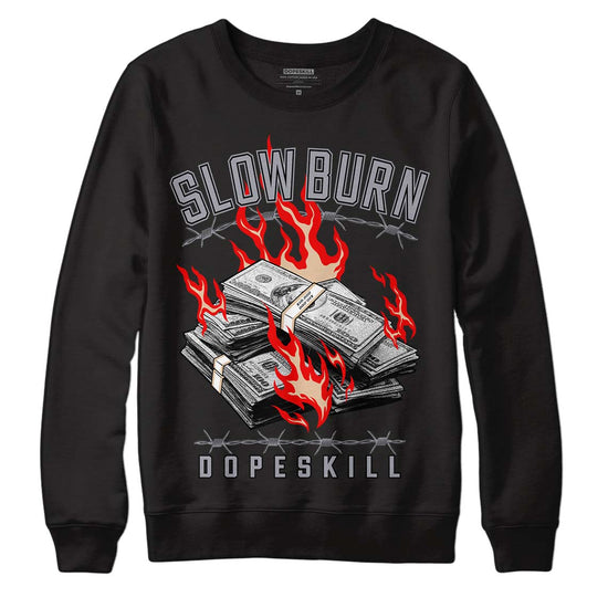 Jordan 4 Retro Frozen Moments DopeSkill Sweatshirt Slow Burn Graphic Streetwear - Black 